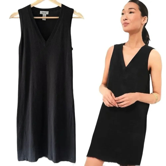 Neiman Marcus Dresses & Skirts - Neiman Marcus Sleeveless V-Neck Angora Cotton Blend Sweater Dress Black Size L